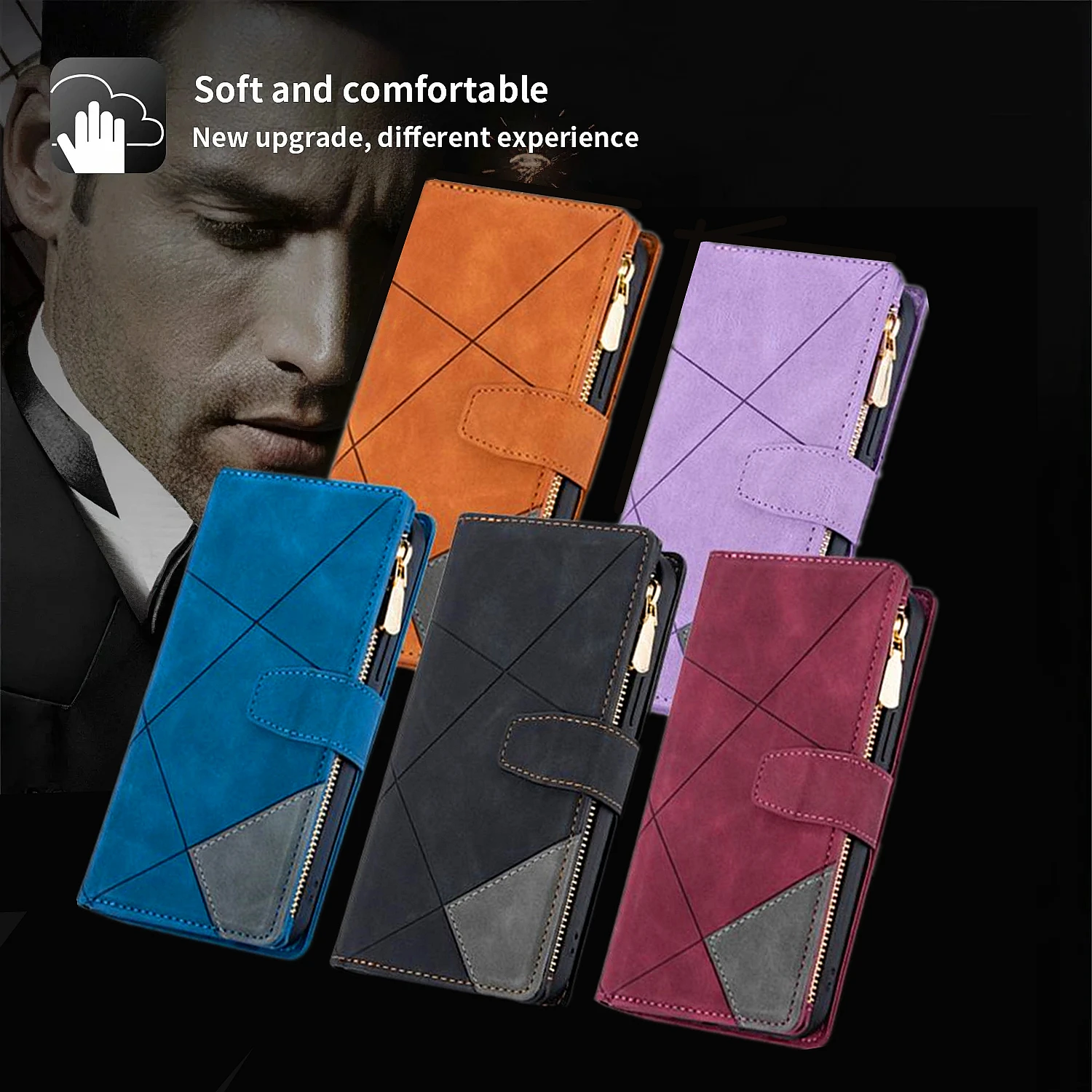 Flip Leather Case For XiaoMi 13T 12T 11T  13 12 11 Lite Poco X5 F5 Redmi Note 12S 11S 12 Pro + Zipper Card Slot Wallet Bag Cover 6
