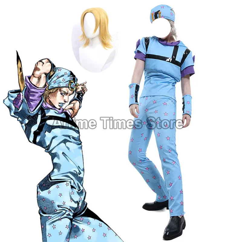 Johnny Joestar Top Hat Pants Fullset Outfit Men Halloween Carnival Party Cosplay Costume
