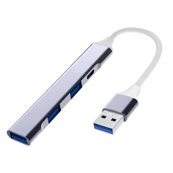4 - in - 1 Aluminum USB C Docking Station with 3 USB 3.0 Ports and 1 USB C Port (Usb to c 3usb)