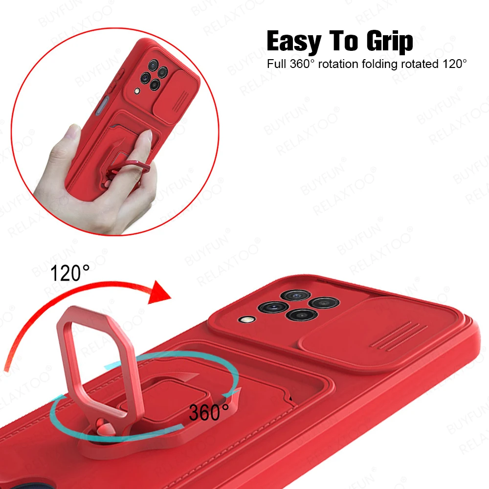 samsung silicone cover Push Pull Camera Protector Case For Samusng A 52s 02 12 22 32 72 31 51 71 Sumsung A 21 20 30 50s M22 M12 Shockproof Cover Fundas samsung flip phone cute