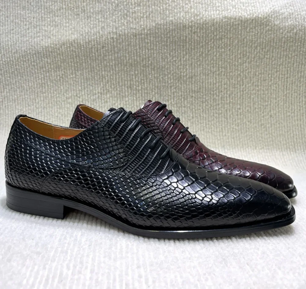 Handmade Genuine Leather Men's Office Business Shoes with Monk Shoelace Buckle for Wedding Suit Casual Formal Wear