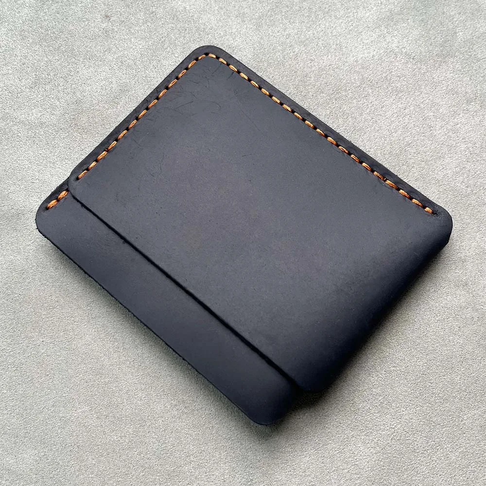 Handmade Slim Leather Credit Card Holder Real Cow Leather Wallet for Credit Cards Porte Carte for 6 to 8 cards
