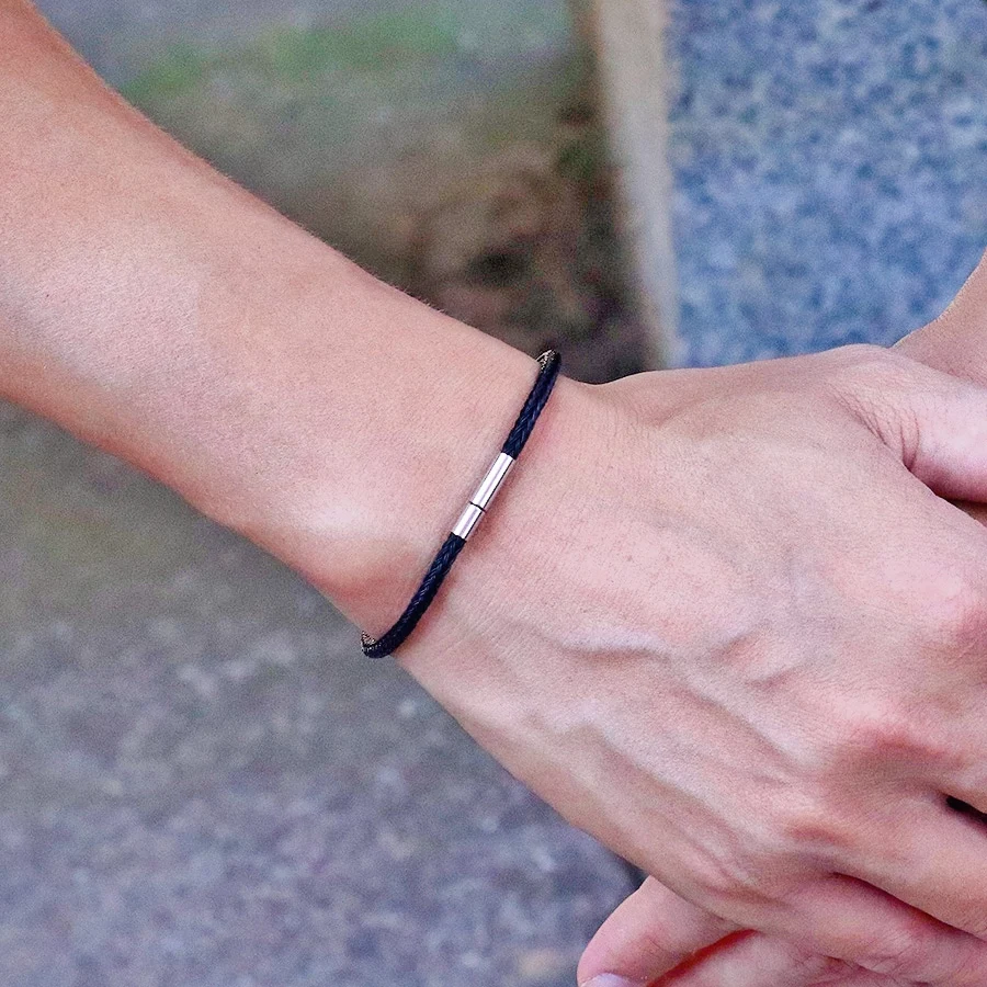 Stainless Steel Wire Bangle Bracelet for Men