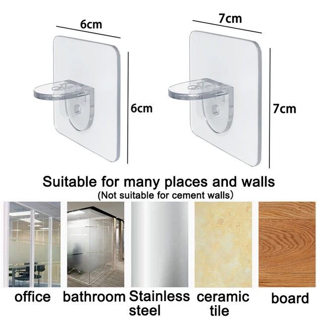 4/8/12/24Pcs Ragasztó Polc Tartó Köröm Nincs Lyukasztó Átlátszó Szekrény Körmök A Konyhaszekrények Bútorok Polcaihoz - Image 6