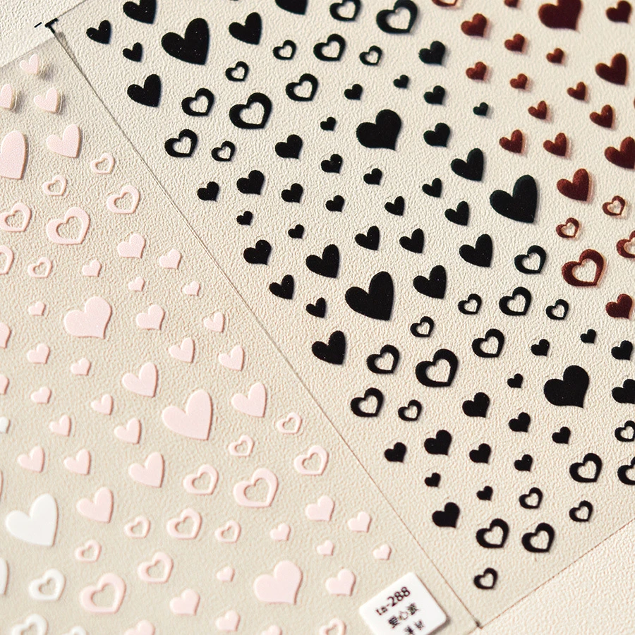 Vintage Poker Flower Key Love Heart Bunny Dark Black White Red Rabbit Self Adhesive Nail Art Decoration Stickers Manicure Decals