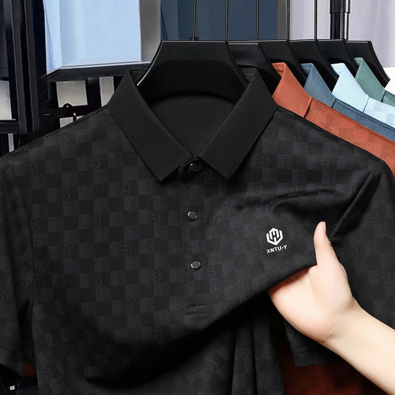 Men's Luxury Brand Plaid Polo Shirt Summer Hot Selling