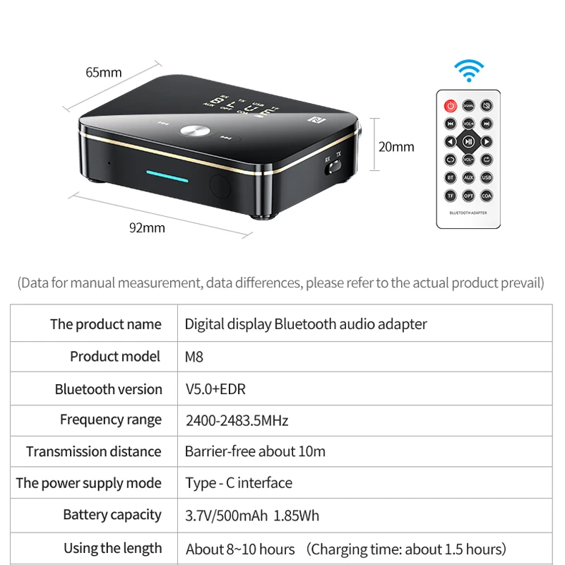 Bluetooth Receiver Transmitter 5.0 NFC Stereo 3.5mm AUX Jack RCA Optical Wireless Audio Adapter Mic IR Remote Control For TV bluetooth transceiver adapter bluetooth aux adaptor bluetooth audio receiver bluetooth adapter audio adapter