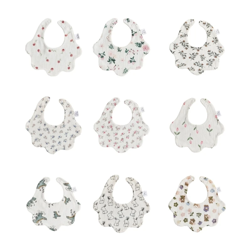 

Baby Bibs 360-Degree Rotating Cotton Soft & Absorbent for Boys & Girls H37A