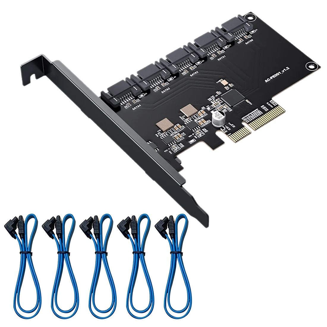 Плата расширения SATA3.0 6 Гбит/с 5 портов SATA-PCI Express | Компьютеры и офис