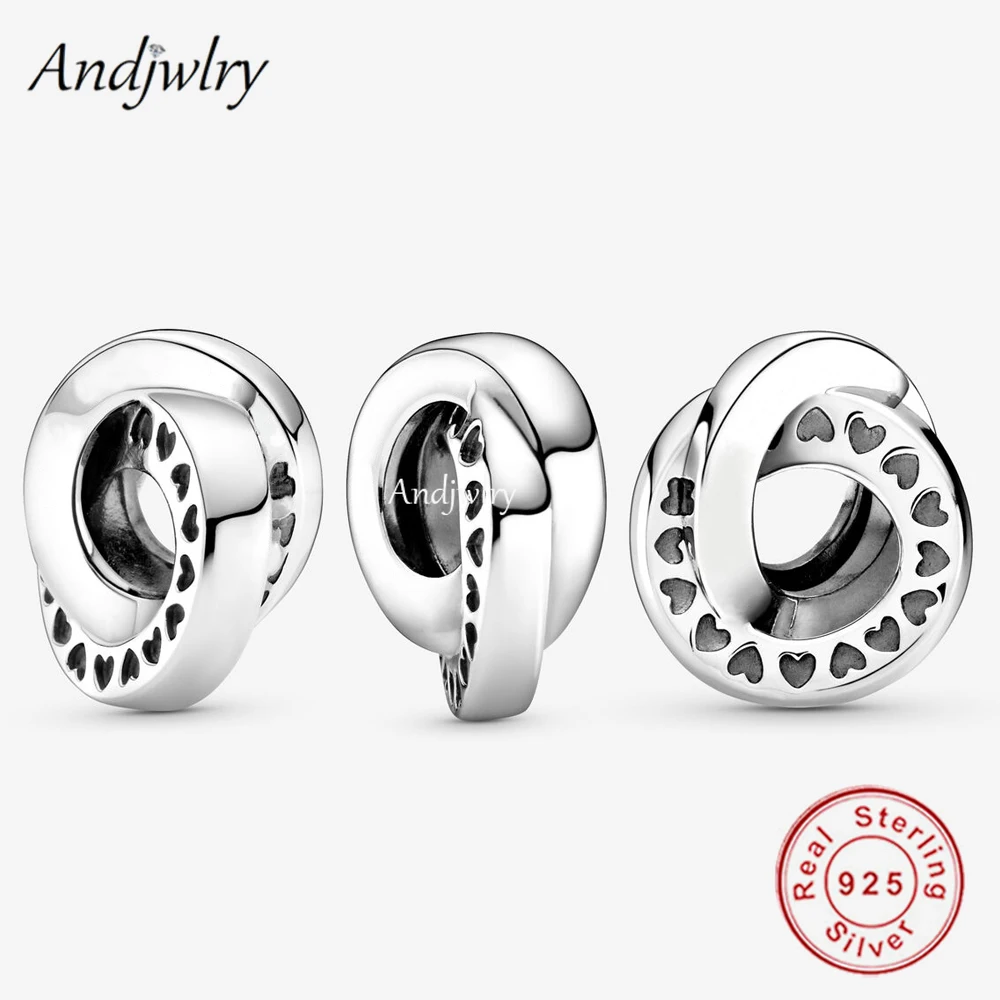 

Fit Original Bracelet 925 Sterling Silver Heart Bands Spacer Charm Bead Dangle Pendant Necklace Women Bangle Jewelry Berloque