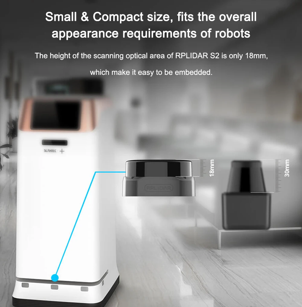 SLAMTEC RPLIDAR TOF Laser Scanner S2 Series LiDAR Sensor 30M-50M Scanning Radius