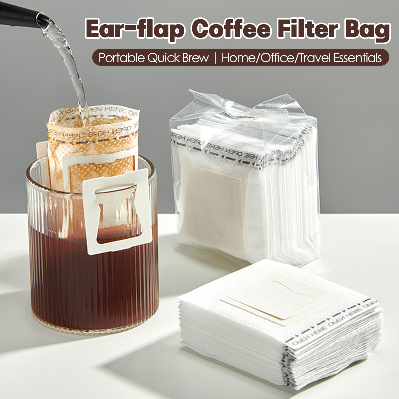 25-200pcs Coffee Filter Paper Bags Portable Coffee Filter Hanging Ear Espresso Coffee Accessories Tea Tool For Travel Office