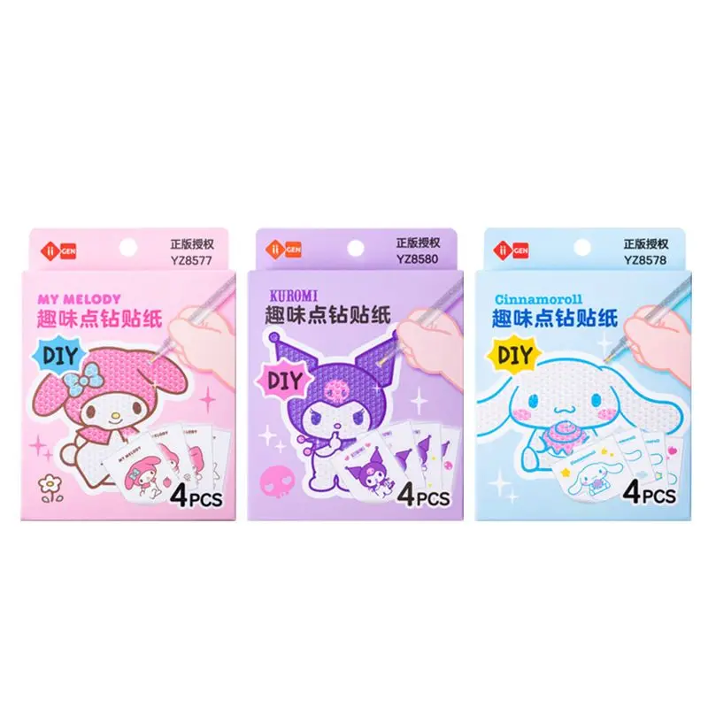 아이겐 5 박스 카와이 산리오 스티커, 멜로디 쿠로미 반짝이 장식 문구, 재미있는 학생, 아이 DIY 셀프 접착 노트북 노트북