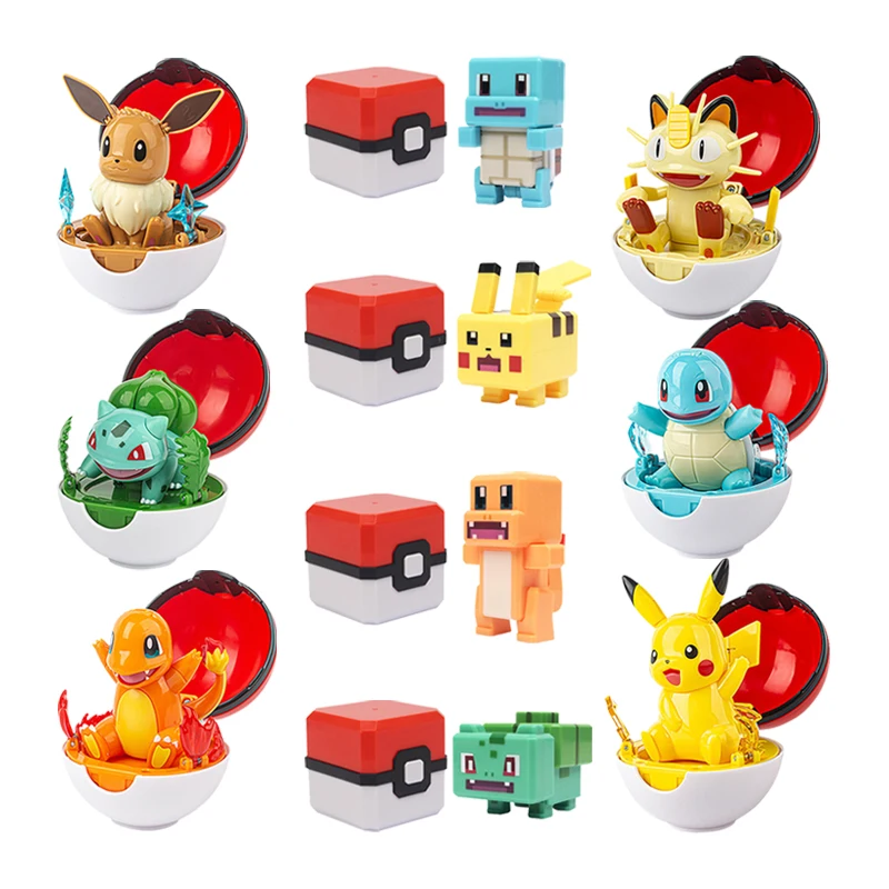 Pokemon Blastoise Eevee Toy Set Pokeball Pocket Monster Pikachu Eevee Charizard Gyarados Blastoise Figures Model Toys Gifts