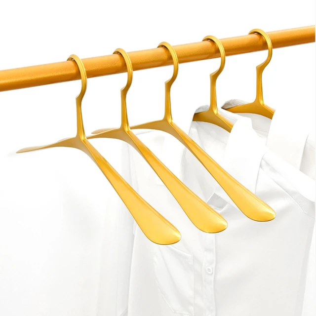 1pc Luxury Gold Clothes Hanger Solid Aluminum Alloy Coat Hangers Clothing  Display Hanging Racks Home Wardrobe Storage Organizer