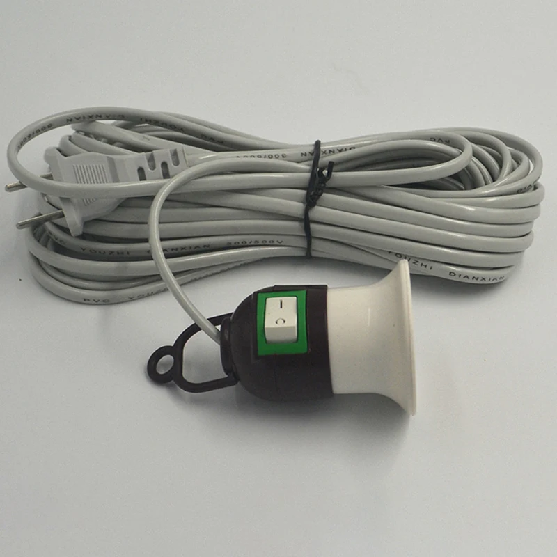 5M Extension Hanging Lantern Pendant Light Lamp Cord Cable E27 Socket with On/Off Switch 2-pin Plug for Kitchen Bedroom Light