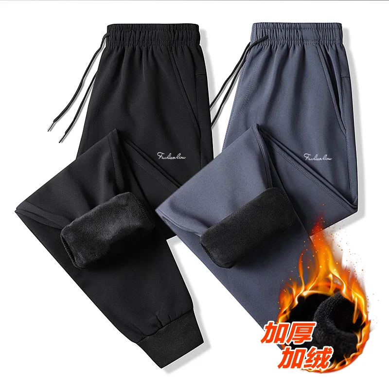

Winter Warm Pants Men 2022 Thick Casual Thermal Sweatpants Male Trousers Brand High Quality Fashion Men Joggers 10101-1-319W
