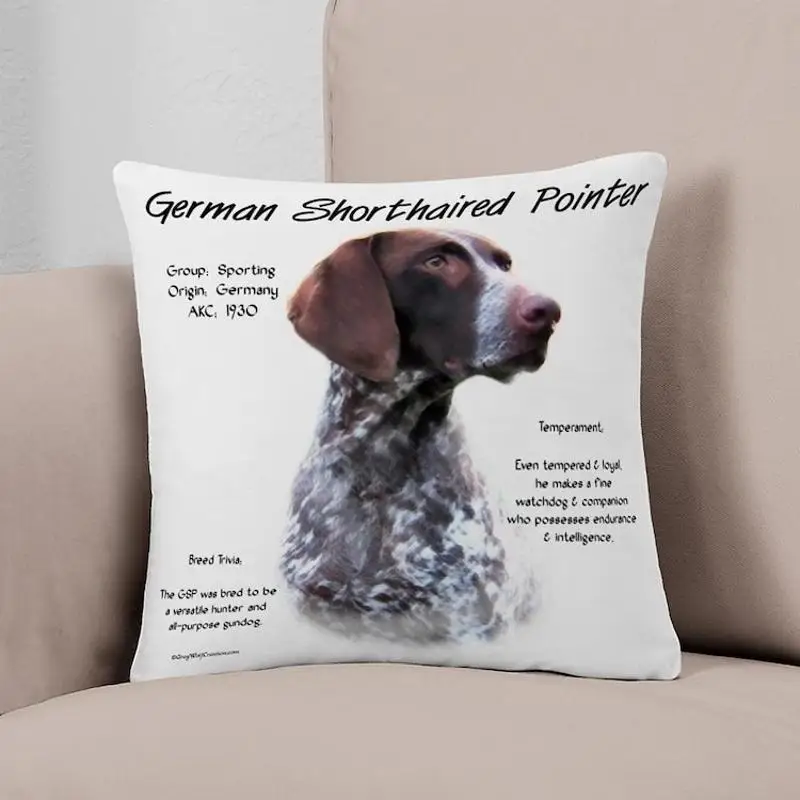 

German Shorthaired Pointer Everyday Pillow Printed Case Fashion Car Hotel Bed Decor Cushion Not Included