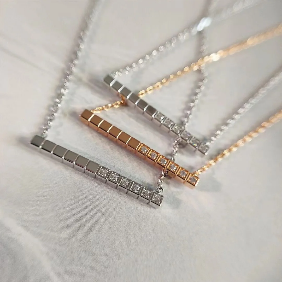 

Luxury Jewelry 925 Sterling Silver Charming Women's Necklace Small Square shaped Pendant Luxury Party - Free Shipping