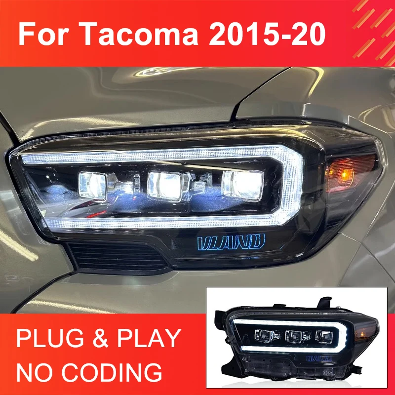 

1 Pair Car LED Headlight for Toyota Tacoma 2015-2020 Headlights Plug and Play with DRL Dynamic Turning LED Head Lights