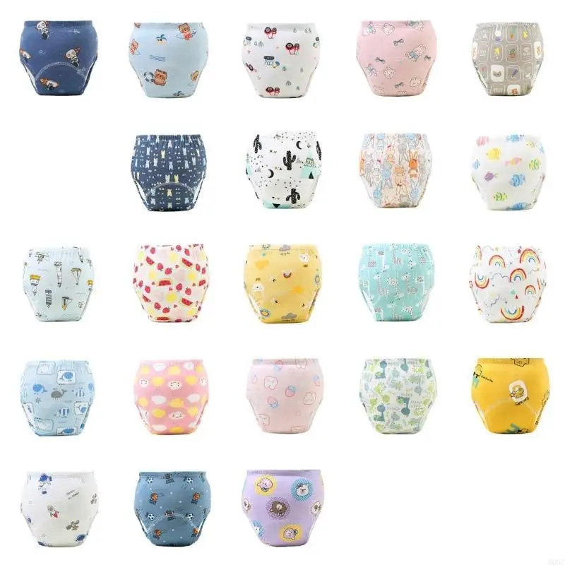 D08C Elastic Waist Cotton Diaper Pants Toilet Training Pants for Infants Providing Comfort and Support During Potty Hour