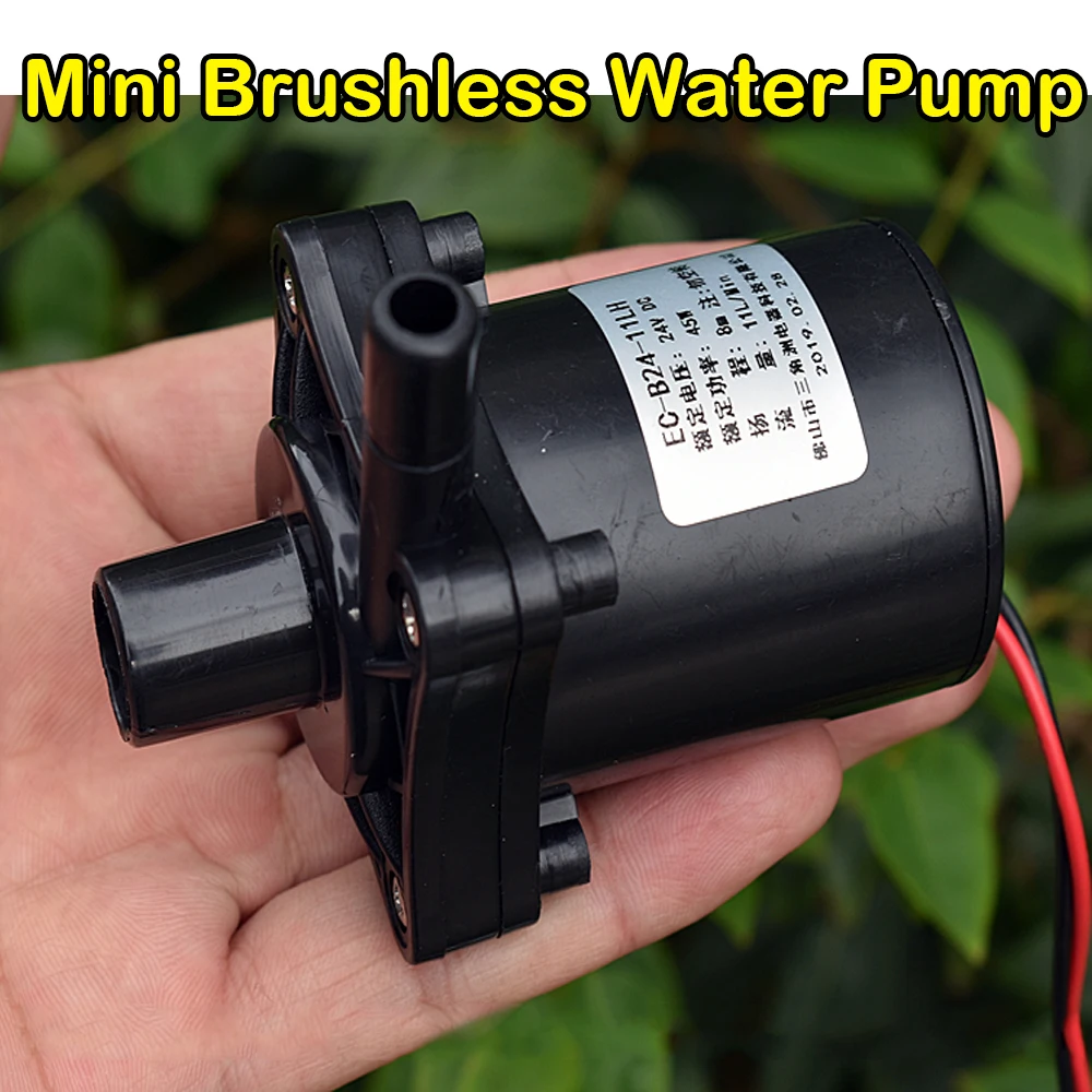 

Brushless Water Pump Large Flow DC 24V 45W Mute 660L/H Low Noise Vane Pump Micro Submersible Pump Lift 8 Meters Water Pump