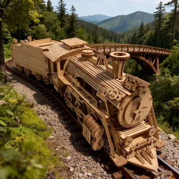 Wooden Train & Truck Puzzle – DIY Assembly Toy 1