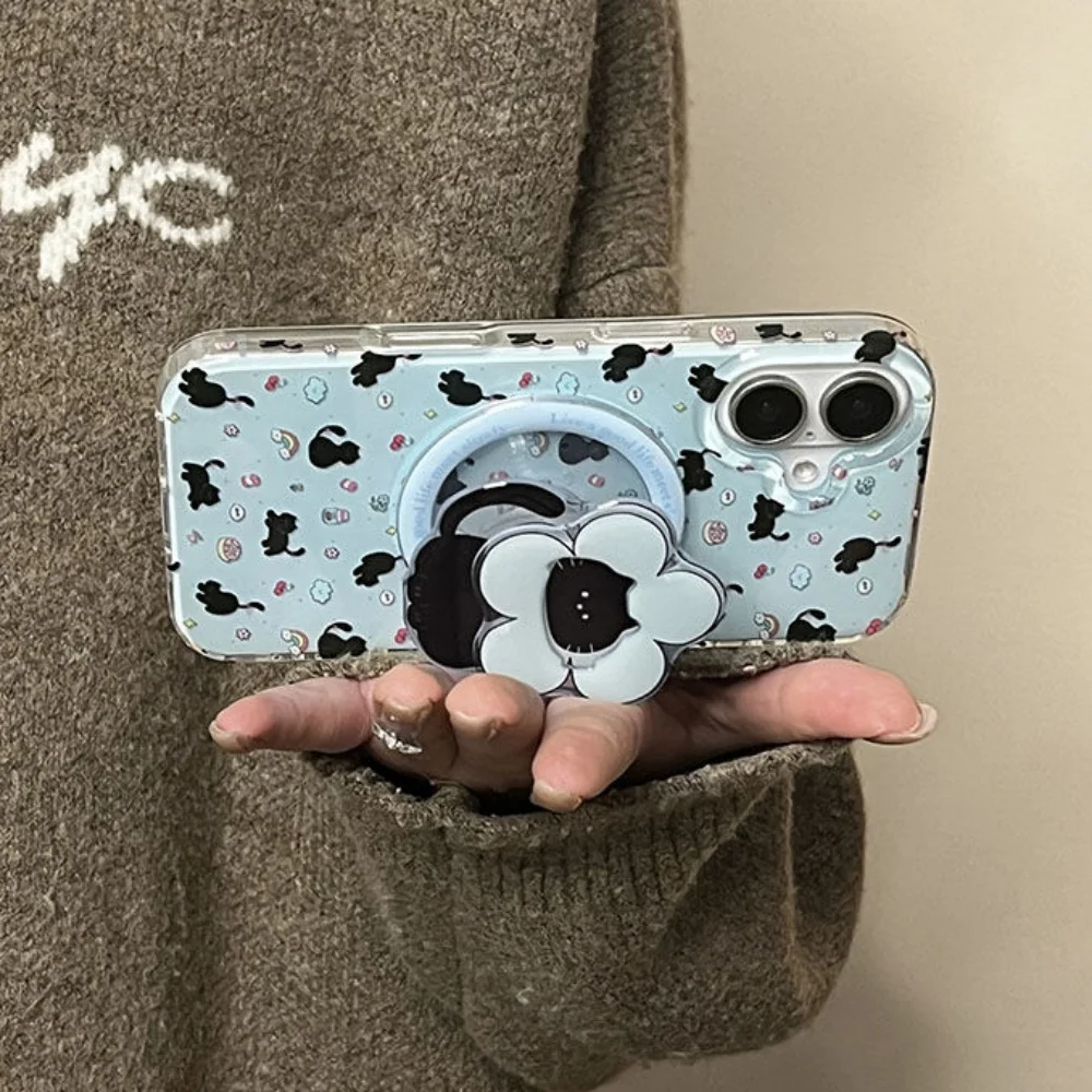 Cute Cartoon Kitten Scarf Griptok Phone Ring Stand Holder