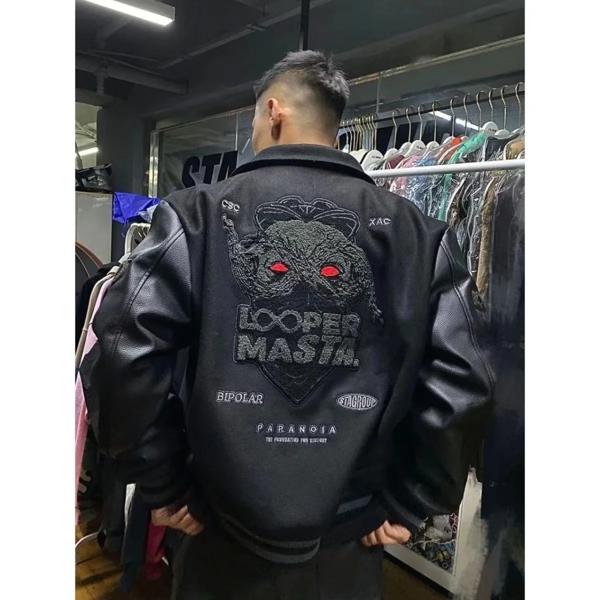 2023 men's leather jacket patches usa
