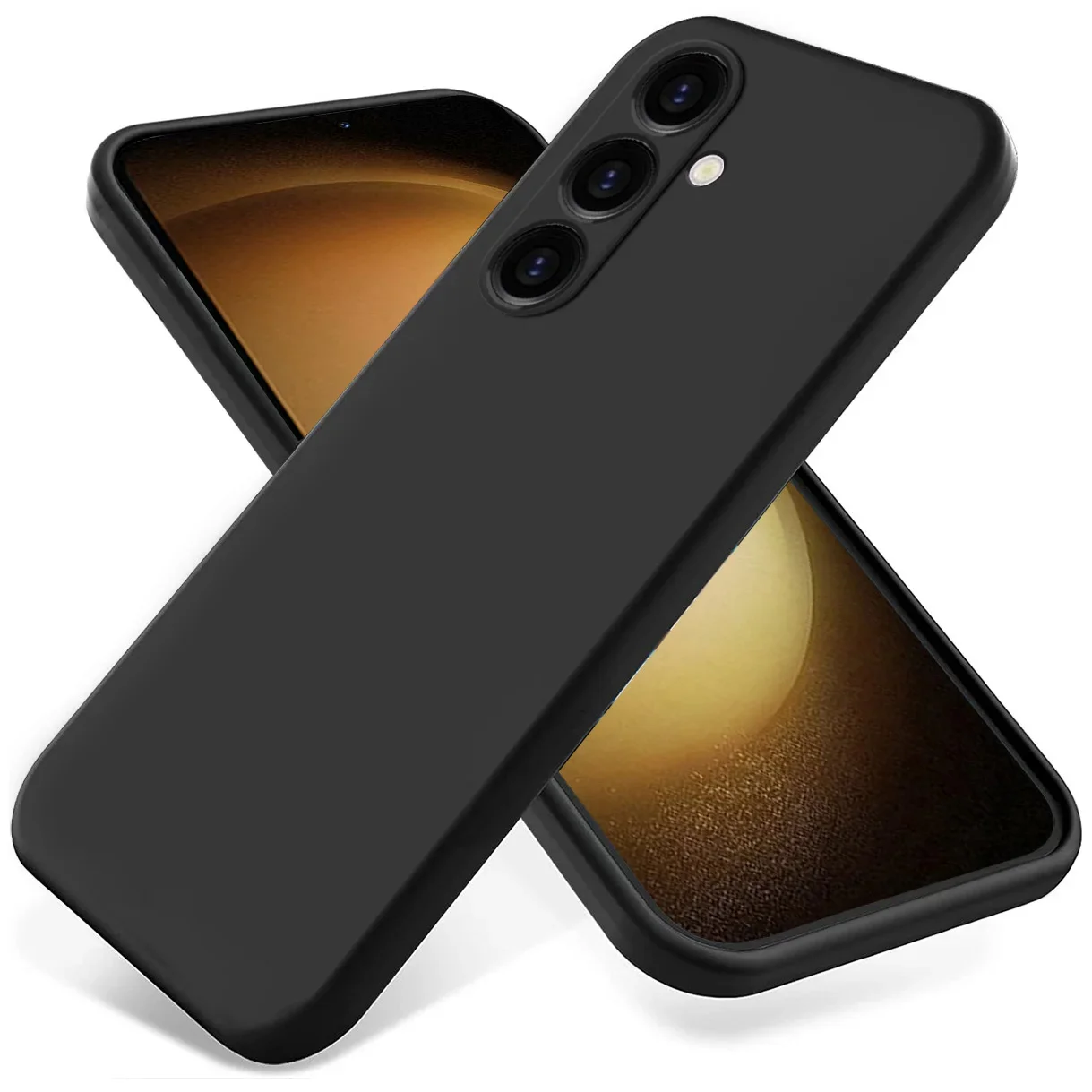 Elegant Black Silicone Square Case - Luxury Soft Slim Flexible Cover