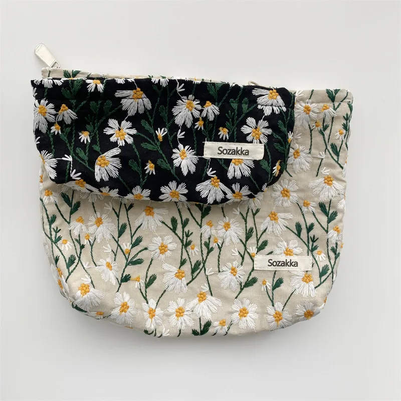 Floral Print Women's Cosmetic and Pencil Storage Pouch