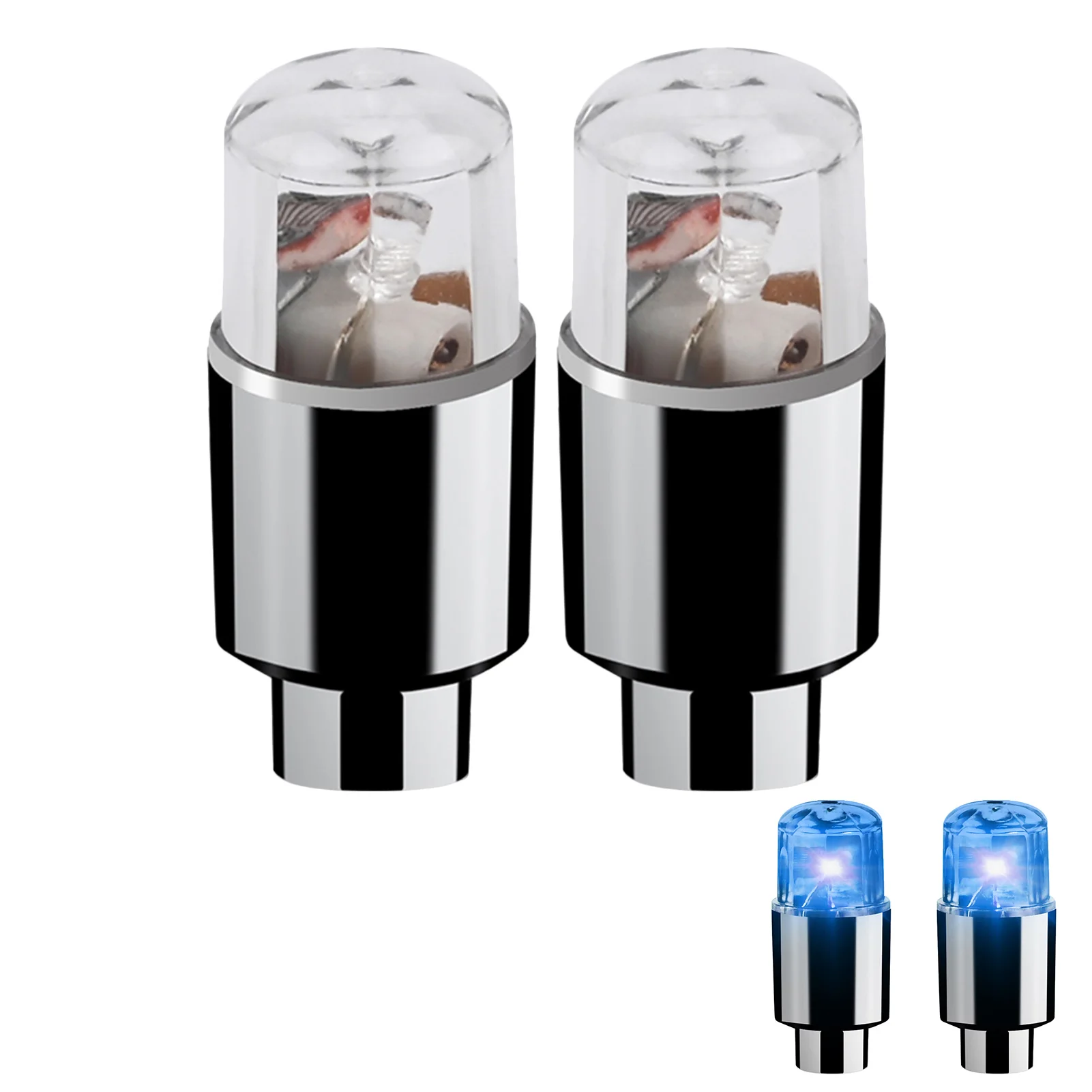 Motorcycle Bike Car LED Lights 2PCS Decorative Lantern Tire Valve Cap Flash Spoke Strobe Neon Lamp