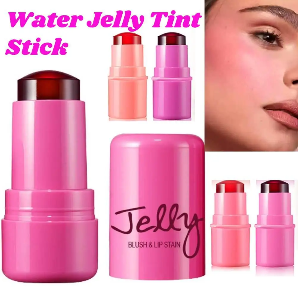 3-in-1 Cheek Lip Tinted Moistured Blush Stick Eyes Cheek Lip Brighten Cream Water Jelly Tint Stick Matte Contour Makeup 8 Colors