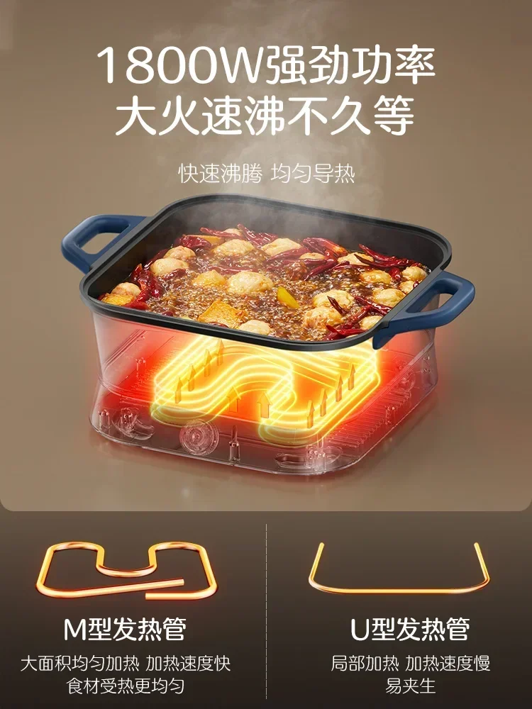 220V Large Capacity Multi-function Electric Hot Pot, Soup and Food Cooker for Home Kitchen 2