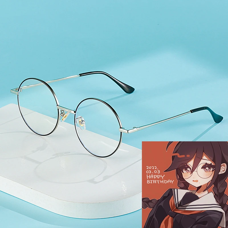 

Anime Danganronpa Fukawa Touko Glasses Round Eyeglasses Cosplay Prop