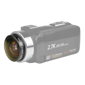 VLOGMAGIC 37MM 0.2X HD Obiettivo Fisheye ultra ampio per videocamere Canon, Sony, JVC