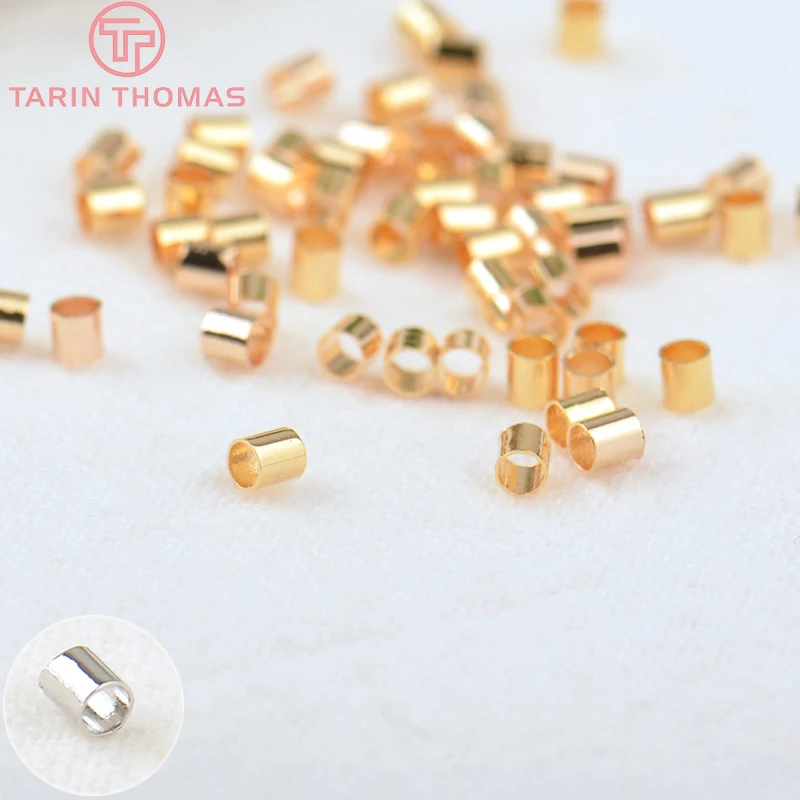 (3357)5g 300pcs 2x2.2mm Hole 1.5mm 24k Gold Color Brass Fasteners