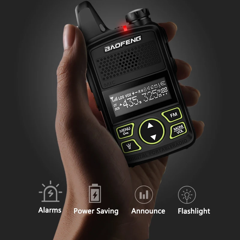 1/2/4PCS Baofeng BF-T1 MINI Walkie Talkie UHF 400-470MHz USB Charger Portable Two Way Radio Noise Cancellation Kids Gifts Toys 2
