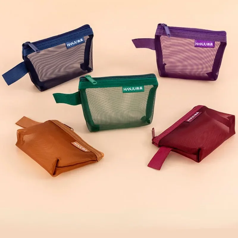 Small-Nylon-Portable-Three-dimensional-Triangle-Mesh-Coin-Bags-Purses ...