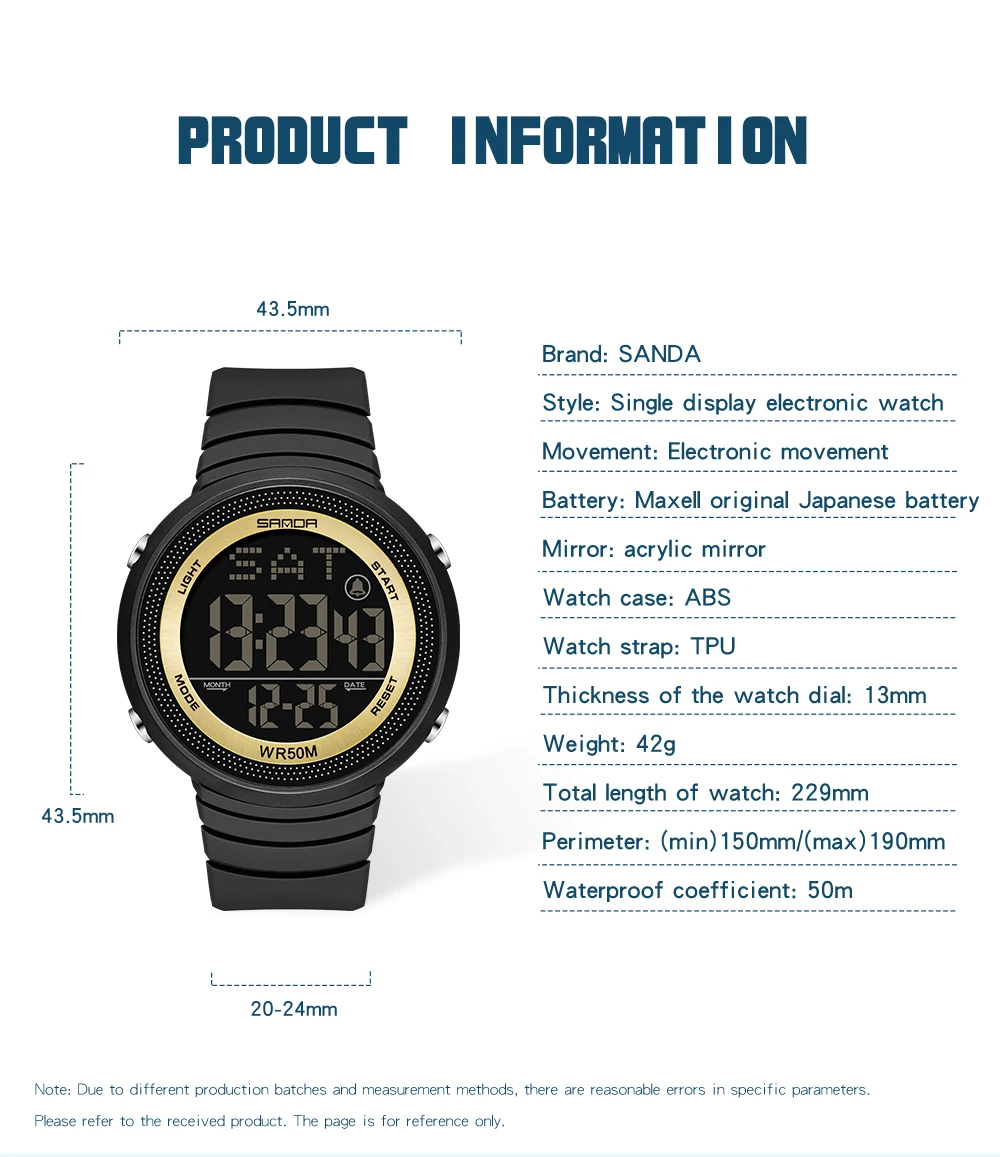 SANDA 2023 New Fashion Sport Women's Watches White 50M Waterproof Digital Watch for Girl Casual Wristwatch relogio feminino 6022