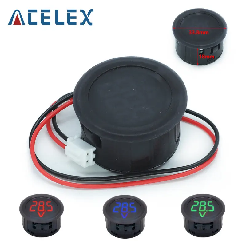 Dc 4-100V Led Display Digitale Rotondo Voltmetro A Due Fili Dc Digital Car Voltage Misuratore Di Corrente Volt Detector Tester Monitor Pannello