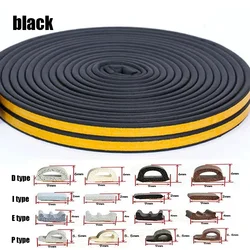 Weather Stripping Door Seal Strip - Self - Adhesive Draft Stopper Tape for Noise Reduction and Insulation (Black)