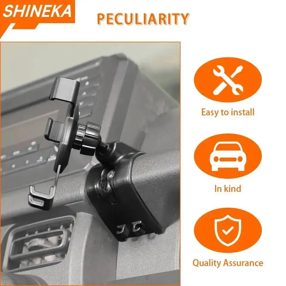 SHINEKA 자동차 전화 홀더 지원 마운트 브래킷 스탠드 Suzuki Jimny 2019 2020 2021 2022 2023 2024 Up 인테리어 액세서리