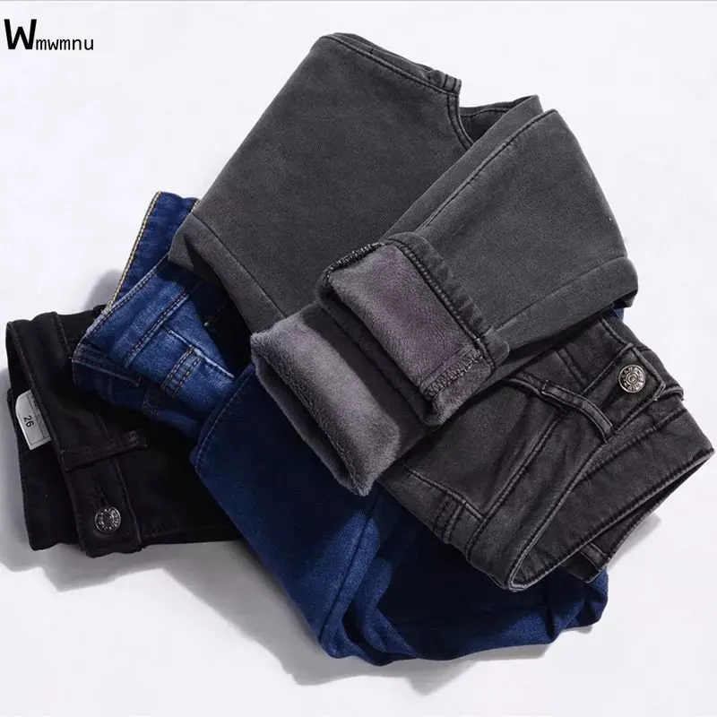 Winter Thicken Plush Velvet Lined Jeans Women New Warm Slim Pencil Denim Pants Skinny Pantalones Ankle-length Leggings Vaqueros images - 6