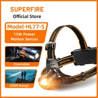 2025 SUPERFIRE HL77-S Zoomable Headlamp 3150K led Rechargeable Headlaght 3000mAh Head Light for Camping Fishing Work Warm Light