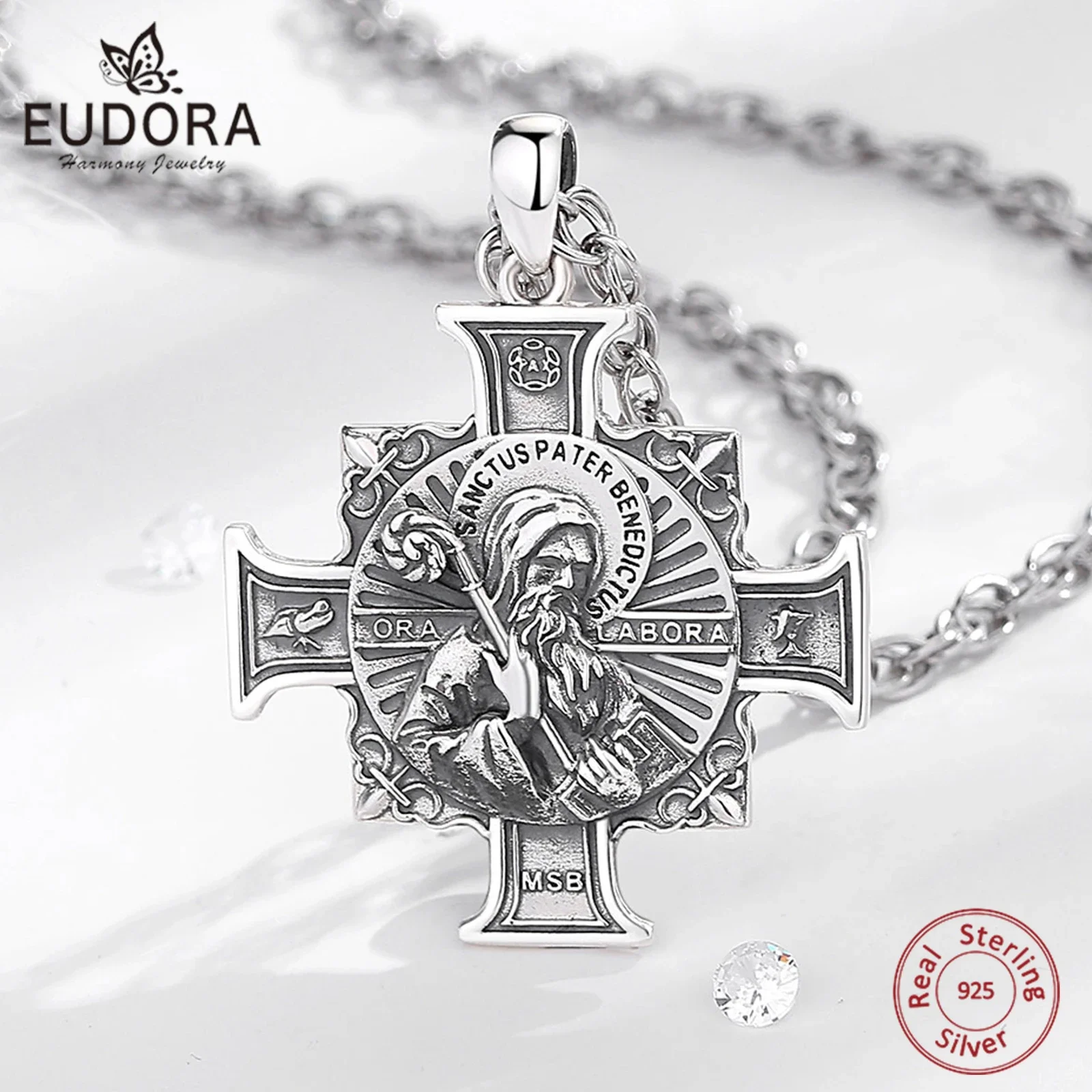 VONALA Collar De Plata De Ley 925 Con Medalla De Santo Patrón