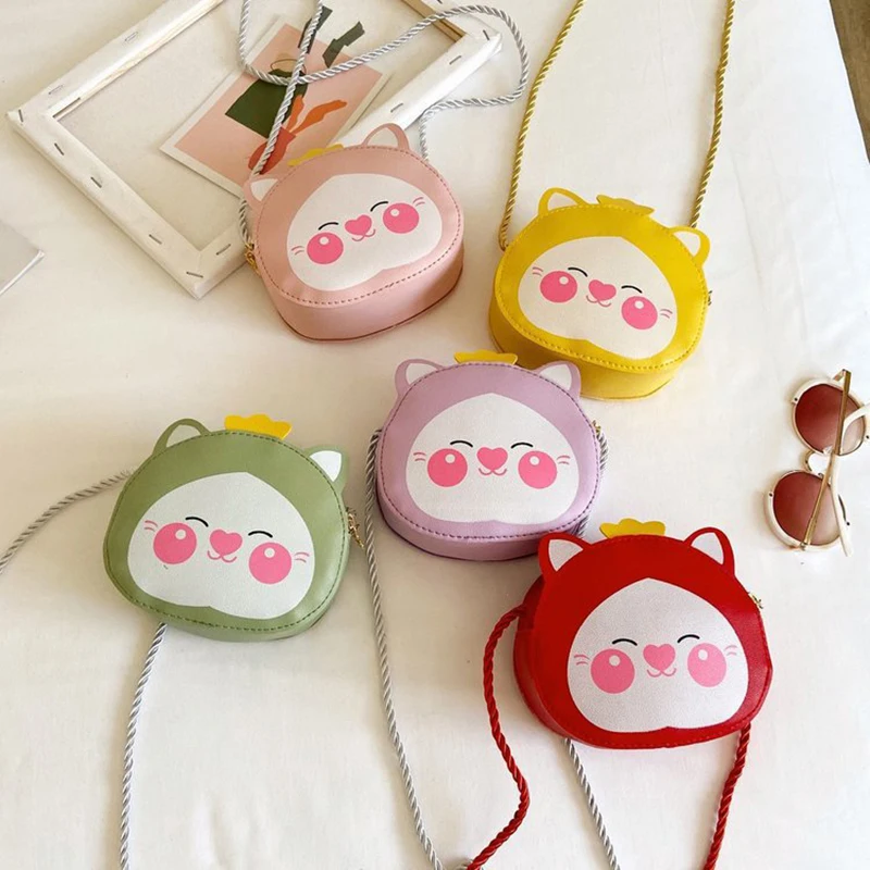 

Мультяшная Детская сумка, модная сумка через плечо с милым котом, кошелек для монет, прекрасные ручные сумки для мальчиков и девочек, миниатюрные сумки через плечо, детский подарок