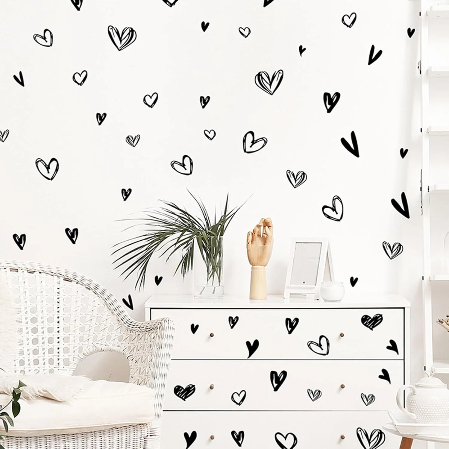 Flowers Wall Stickers, Girls Bedroom Removable Wall Decals, Bohemian Floral Decor for Room Nursery Living Room Bedroom Wal