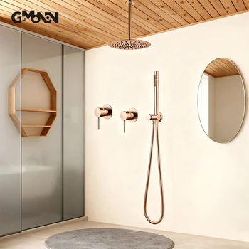 ก๊อกน้ำฝักบัวแบบติดผนัง ร้อน-เย็น ขนาด 8-16 นิ้ว แบบฝนตก พร้อมวาล์วควบคุม 2 ทาง ระบบ 2 ทาง พร้อมไส้กรองเซรามิก 1