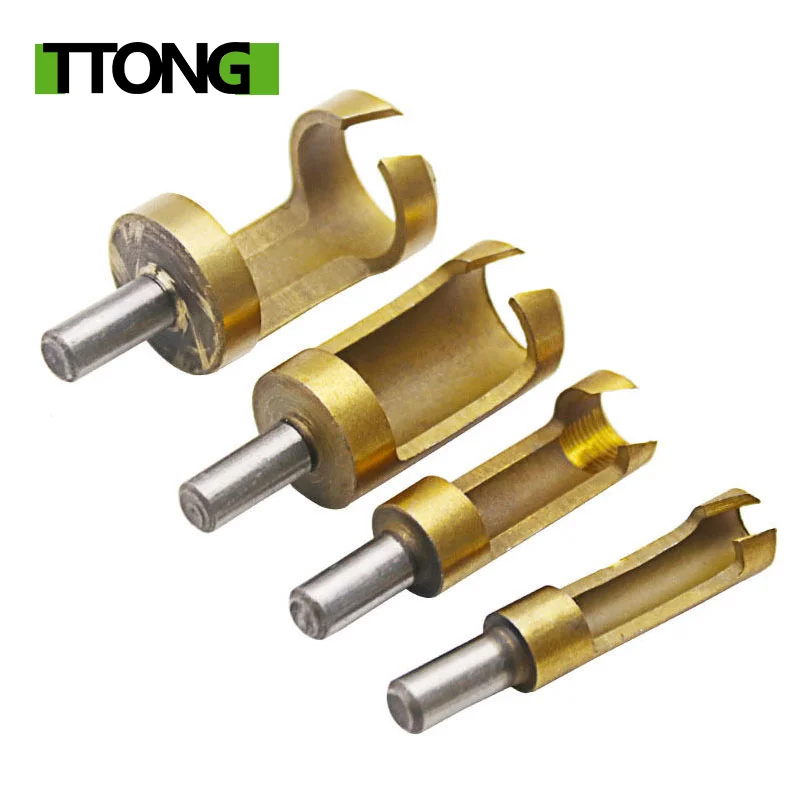 4Pcs/set Titanium Shank Barrel Cork Drill Bit Plug Cutter Bored Hole Tenon Drills 6mm 8mm 13mm 16mm Woodwork Power Tool Sets 1pc 3 16mm mini alloy steel pipe tubing cutter 1 8 to 5 8 od copper brass aluminum cutting tool hand tool sets